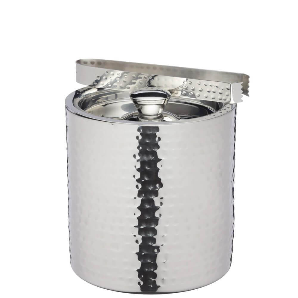 BarCraft Small Hammered Ice Bucket with Lid